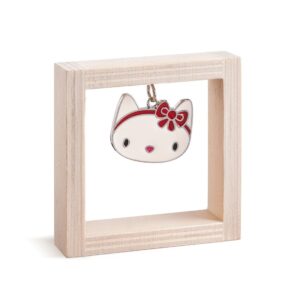 Ξύλινο καδράκι με κρεμαστό μοτίφ Hello Kitty