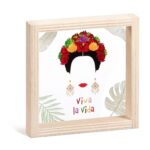 Ξύλινο καδράκι με παράσταση της Frida Kahlo