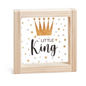 Ξύλινο καδράκι με κορώνα Little King