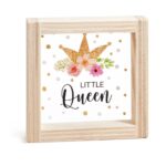 Ξύλινο καδράκι με κορώνα Little Queen
