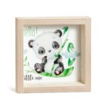 Ξύλινο καδράκι με panda και ευκάλυπτο