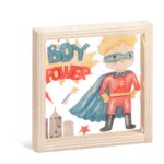 Ξύλινο καδράκι με παράσταση Super Boy Power