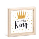 Ξύλινο καδράκι με παράσταση κορώνας Little King
