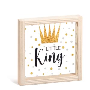 Ξύλινο καδράκι με παράσταση κορώνας Little King