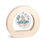 Ξύλινο οβάλ καδράκι με plexiglass, θέμα ελεφαντάκι σε φόρμουλα