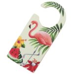 Ξύλινο κρεμαστό διακοσμητικό πόρτας με flamingo