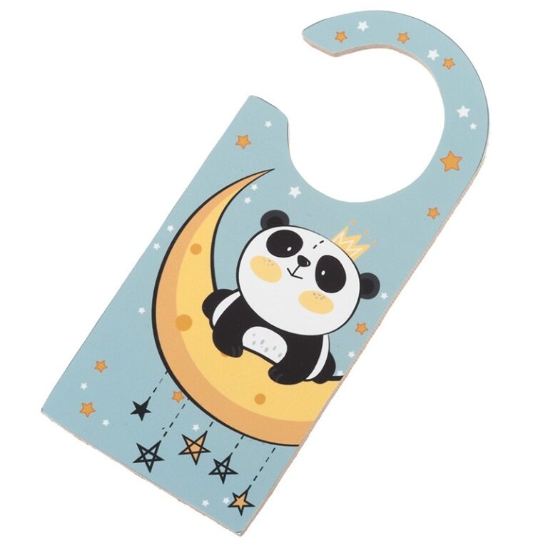 Ξύλινο κρεμαστό διακοσμητικό πόρτας με panda