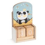 Ξύλινο ημερολόγιο με κύβους και κοπτικό panda