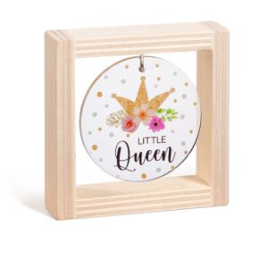 Ξύλινο καδράκι με plexiglass, θέμα κορώνα Little Queen