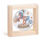 Ξύλινο καδράκι με plexiglass, θέμα σιέλ καρουζέλ