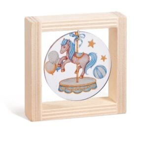 Ξύλινο καδράκι με plexiglass, θέμα σιέλ καρουζέλ