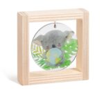 Ξύλινο καδράκι με plexiglass, θέμα κοάλα με υδρόγειο