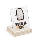 Ξύλινο ρεσώ με παράσταση πιγκουίνου