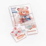 Plexiglass puzzle 6 κομματιών με τύπωμα αρκουδάκι ναυτάκι σε βαρκούλα
