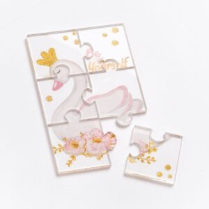 Plexiglass puzzle 6 κομματιών με τύπωμα κύκνου