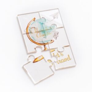 Plexiglass puzzle 6 κομματιών με τύπωμα υδρογείου