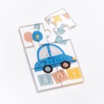 Plexiglass puzzle 6 κομματιών με τύπωμα αυτοκινητάκι σε σιελ αποχρώσεις