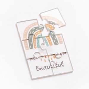 Plexiglass puzzle 6 κομματιών με τύπωμα ουράνιου τόξου