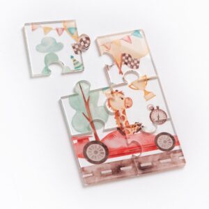 Plexiglass puzzle 6 κομματιών με τύπωμα καμηλοπάρδαλης σε αγώνες φόρμουλας