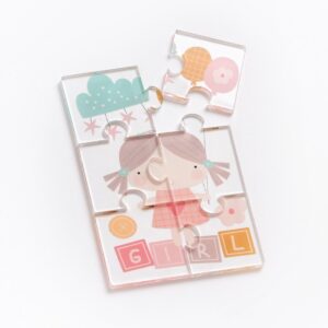 Plexiglass puzzle 6 κομματιών με τύπωμα κοριτσιού σε ροζ αποχρώσεις