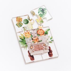Plexiglass puzzle 6 κομματιών με τύπωμα ζωακιών σαφάρι