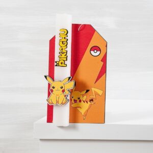 Ξύλινη πασχαλινή λαμπάδα με τον Pikachu