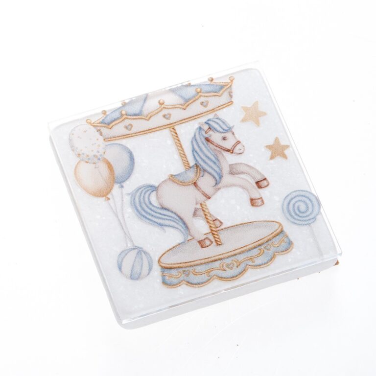 Μαρμάρινο σουβέρ με print plexiglass και σχέδιο σιέλ καρουζέλ