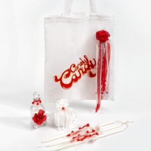 Υφασμάτινη τσάντα σετ λαδιού βάπτισης Candy Candy
