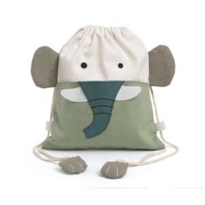 Παιδικό backpack υφασμάτινο με τσεπάκι και ελεφαντάκι