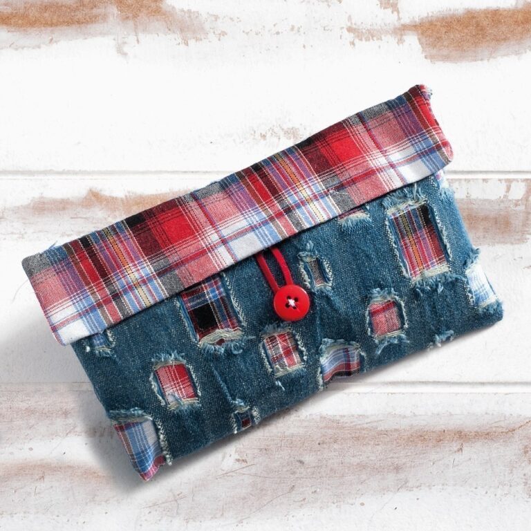 Φάκελος τζιν σε σχέδιο patchwork