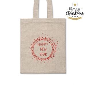 Υφασμάτινη τσάντα με τη φράση Happy New Year