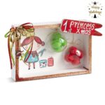 Λευκό ξύλινο καδράκι 1st Princess Xmas με glitter