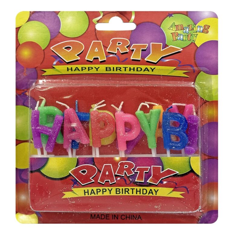Κεριά Happy Birthday χρυσόσκονη