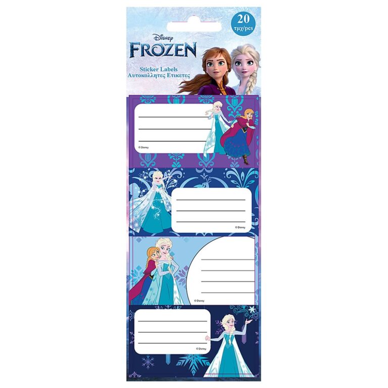 Ετικέτες Frozen σετ 5 φύλλων 20 ετικέτες