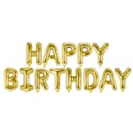 Φουσκωτό μεταλλιζέ Happy Birthday ύψος γραμμάτων