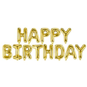 Φουσκωτό μεταλλιζέ Happy Birthday ύψος γραμμάτων