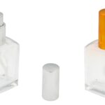 Γυάλινη φιάλη αρώματος πλακέ με καπάκι 50 ml